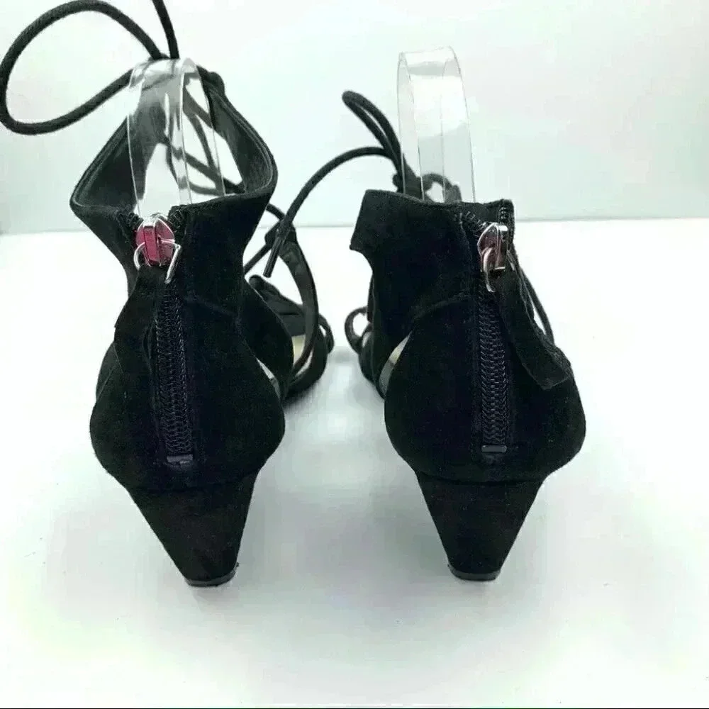 Nine West Pasa heels size 10 black suede wedges